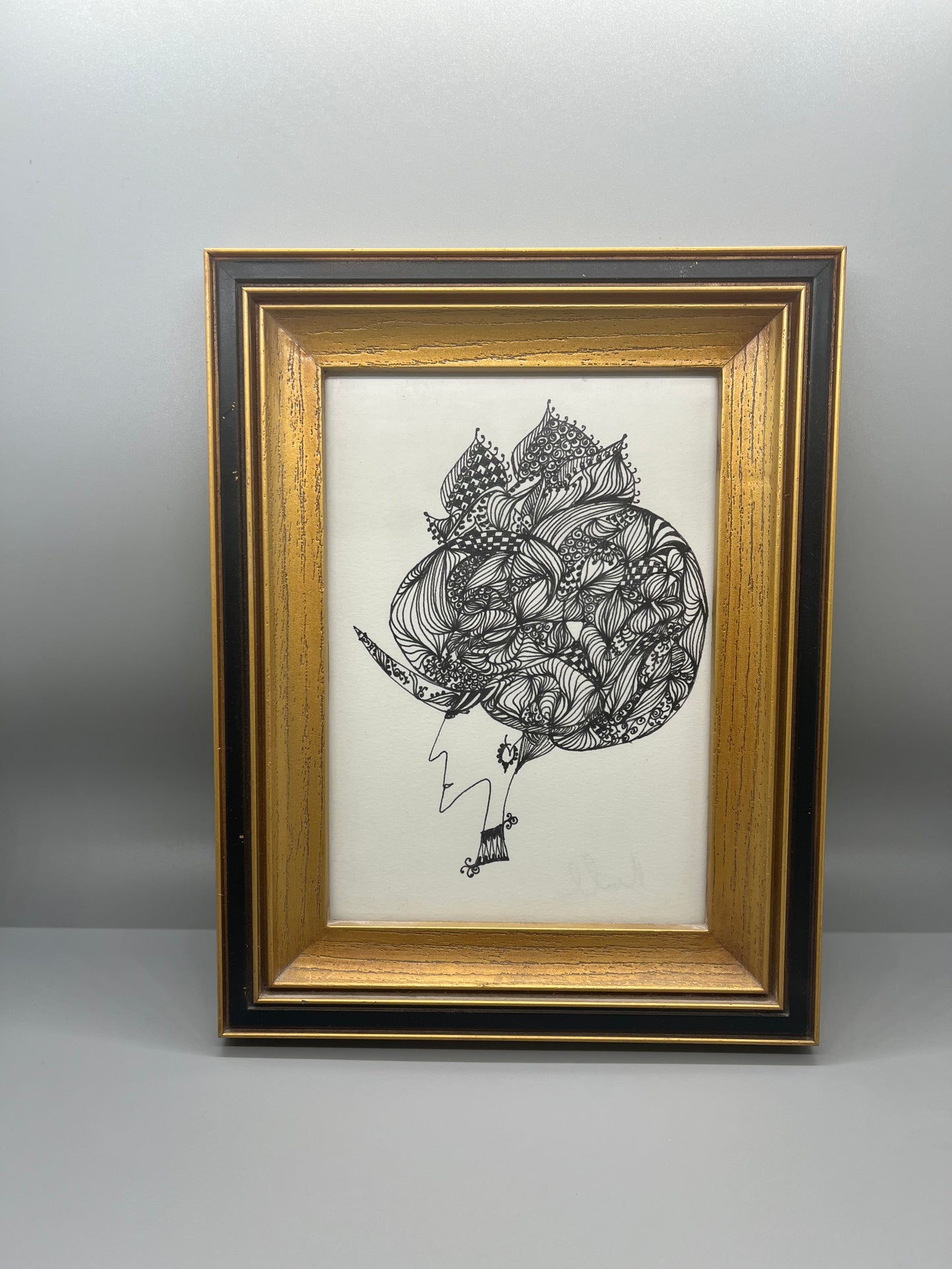Shinge Shahi (i) - Framed Drawing (5x7 in)