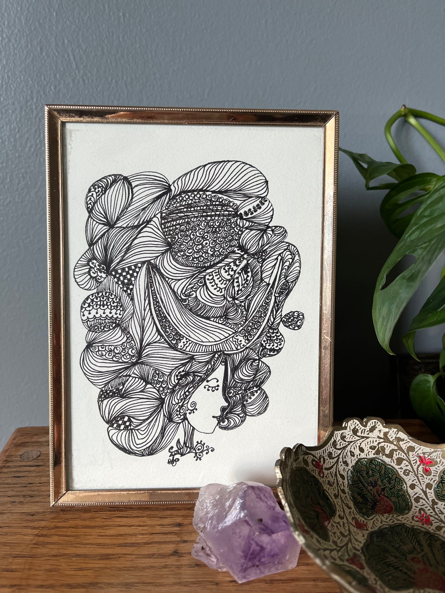 Badshahi (i) - Framed Drawing (5x7 in)
