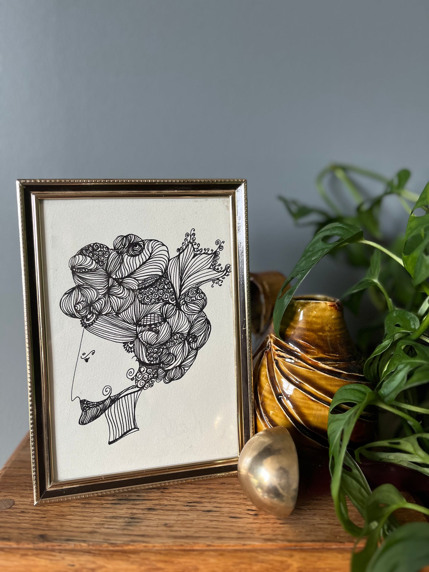 Mantri (ii) - Framed Drawing (5x7 in)